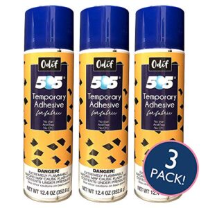 odif usa 505 spray & fix temporary fabric adhesive 3/pk-12.4oz, 3 pack