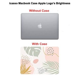 iCasso Compatible with MacBook Air 13 Inch Case 2020 2019 2018 Release A2337M1/ A1932/A2179 with Retina Display Touch ID, Durable Hard Shell Case and Keyboard Cover for MacBook Air 13 - Morandi