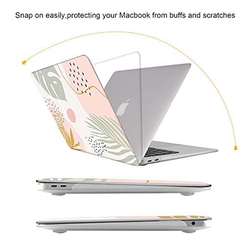 iCasso Compatible with MacBook Air 13 Inch Case 2020 2019 2018 Release A2337M1/ A1932/A2179 with Retina Display Touch ID, Durable Hard Shell Case and Keyboard Cover for MacBook Air 13 - Morandi