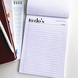 To Do List Notepad A5 Size (8.3"X5.8") Daily To Do List Planner, Productivity Planner, Stylish Design, Quality Thick Paper, Hardcover, Undated, Ruled Pages, Checkboxes, Deadline Column, Date Section.