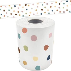 teacher created resources everyone is welcome painted dots straight rolled border trim (tcr8912)