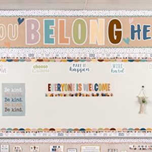 Teacher Created Resources Everyone is Welcome Painted Dots Straight Rolled Border Trim (TCR8912)