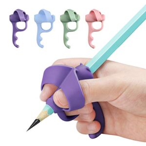 pencil grips for kids handwriting zzws ergonomic 5 fingers pencil grippers posture correction writing aid grips for toddler,pen grips for beginners,school supplies,classroom must haves(4pcs)