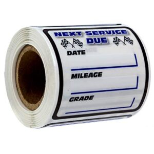 Oil Change/Service Reminder Stickers / 250 Clear Window Labels / 2" x 2" Checkered Flag Oil Change Reminders