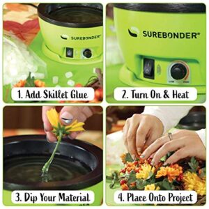 Surebonder Electric Hot Glue Skillet, Adjustable Temperature 225-400 F, 5-1/4" Diameter, 1-in Depth, Dip Crafts Directly Into Pot of Hot Glue (803)