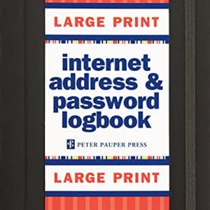 Large Print Internet Address & Password Logbook (removable cover band for security)