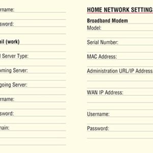 Large Print Internet Address & Password Logbook (removable cover band for security)