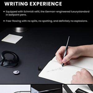 novium Hoverpen 2.0 - Futuristic Luxury Pen Made With Aerospace Alloys, Unique Aesthetic, Free Spinning Executive Pen, Cool Gadgets, Valentines Day Gifts for Men & Women (Space Black, Basic)
