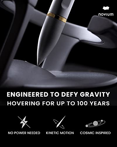 novium Hoverpen 2.0 - Futuristic Luxury Pen Made With Aerospace Alloys, Unique Aesthetic, Free Spinning Executive Pen, Cool Gadgets, Valentines Day Gifts for Men & Women (Space Black, Basic)