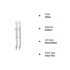 Pilot FriXion Ball Clicker Erasable Gel Ink Retractable Pen, Extra Fine Point, 0.5mm, White Barrel, Black Ink, 2 Pack