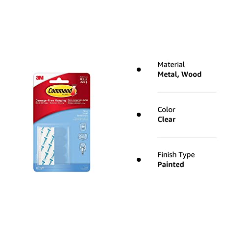 Command Small Refill Strips R69D, 24 Strips, Clear,