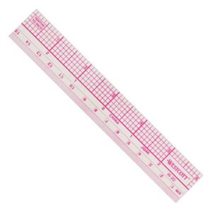 westcott 6″ 10ths transparent graph ruler, inches/metric, translucent color (w-20)
