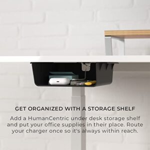 HumanCentric Under Desk Storage Shelf, Under Desk Drawer Organizer for Office Desks, Tables, Workstations, and Sit Stand Desk, Mount Under Desk Shelf Adds Storage Tray, Screw or Stick On Desk Drawer