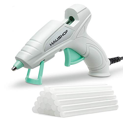 HAUSHOF Mini Hot Glue Gun Kit with Hot Glue Sticks (20-Piece), for Home Decoration & Crafts & Quick Repairs, 20W, 120V