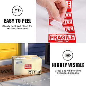GMKbuy 3 x 2 Inch – 400 Fragile Stickers Roll, Easy Tear, Permanent Adhesive Warning Labels for Shipping Box, Carton, Parcel, Package, Pallet & More