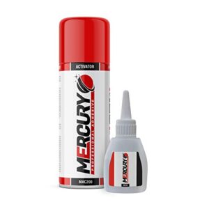 mercury ca glue with activator (1.7 oz – 6.7 fl oz) instant ca glue for woodworking, cyanoacrylate adhesive and accelerator spray