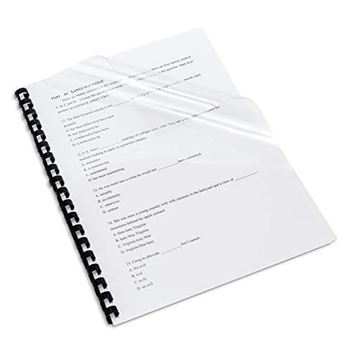 Amazon Basics Transparent Presentation Binding Covers, Letter Size, 8.5 x 11 Inches - Pack of 100