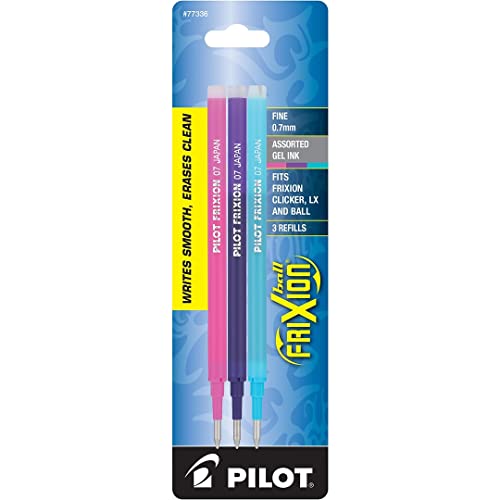 Pilot Refills for Frixion Erasable Gel Ink Pens, Fashion Assorted, Pack of 9 (77336)