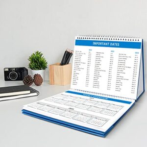 BHR Desk Calendar 2023-2024,Monthly Desk Calendar from January 2023-June 2024,10"×8" Standing Flip Desktop Calendar with Strong Twin-Wire Binding,Thick Paper and Writing Blocks for New Year and Christmas Gifts