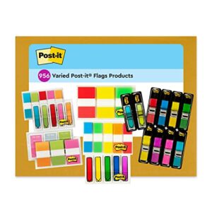 post-it flags and tabs value pack, ultimate business and study pack, 956 various flags for organization (683-avp-sioc)