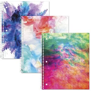 five star spiral notebooks, 1 subject, college ruled, 11″ x 8-1/2″, cute designs bright colors, 3 pack, design may vary.
