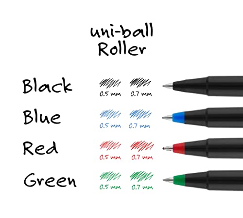 uni-ball Roller Rollerball Pens Fine Point Micro Tip, 0.5mm, Red, 12 Pack