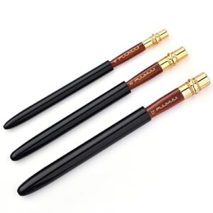 Kolinsky Travel Watercolor Brushes, Fuumuui 3pcs Elegant Kolinsky Sable Watercolor Brushes with Pocket Size Leather Pouch Perfect for Watercolor Gouache Ink Painting