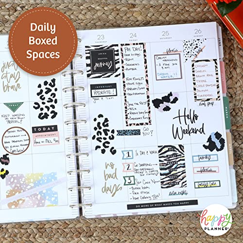Happy Planner 2023 Daily Planner and Calendar, 12-Month Daily, Weekly, and Monthly Planner, January 2023–December 2023, Vertical Planner, Colorful Animal Theme, Big Size, 8 1/2 Inches by 11 Inches