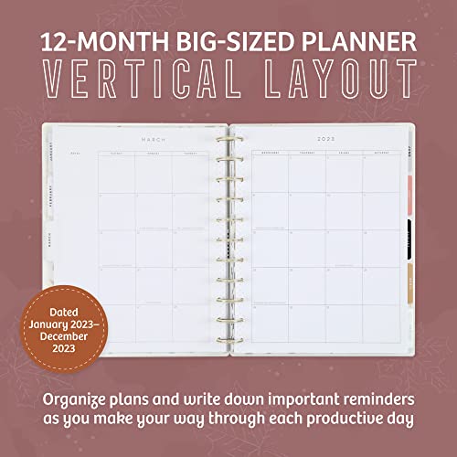 Happy Planner 2023 Daily Planner and Calendar, 12-Month Daily, Weekly, and Monthly Planner, January 2023–December 2023, Vertical Planner, Colorful Animal Theme, Big Size, 8 1/2 Inches by 11 Inches