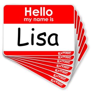 100 count name tags | hello my name is stickers | red name tag stickers, 2.25″ x 3.5″ name tag