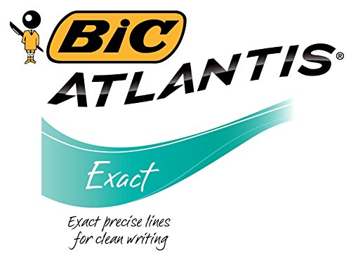 BIC Atlantis Exact Retractable Ball Pen, Fine Point (0.7 mm), Blue, 12-Count (packaging may vary)