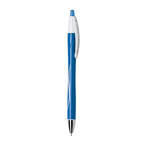 BIC Atlantis Exact Retractable Ball Pen, Fine Point (0.7 mm), Blue, 12-Count (packaging may vary)