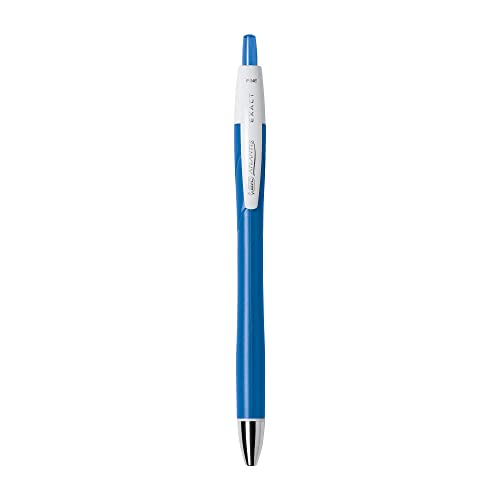 BIC Atlantis Exact Retractable Ball Pen, Fine Point (0.7 mm), Blue, 12-Count (packaging may vary)