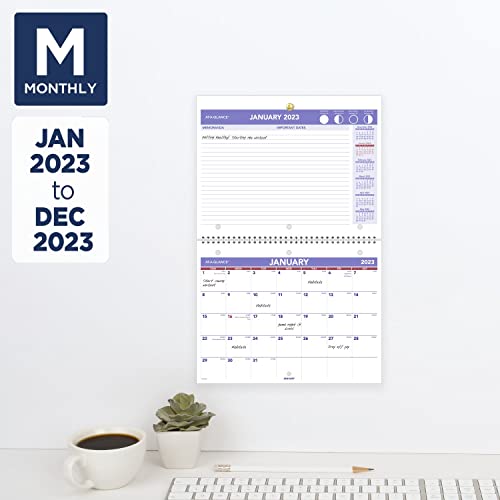 AT-A-GLANCE 2023 Wall & Desk Calendar, 8-1/2" x 11", Small, Unruled Blocks, Spiral Bound, Monthly (PM17028)