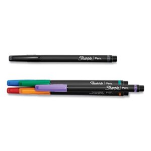 Sharpie 1751690 Plastic Point Stick Permanent Water Resistant Pen Assorted Fine 6/Pack