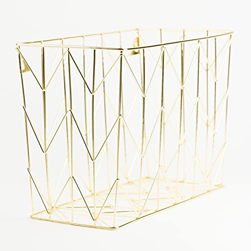 U Brands Hanging File Desk Organizer, Wire Metal, Gold - 894U02-06