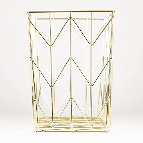 U Brands Hanging File Desk Organizer, Wire Metal, Gold - 894U02-06