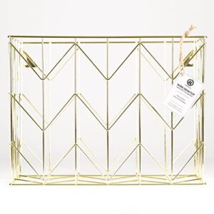 U Brands Hanging File Desk Organizer, Wire Metal, Gold - 894U02-06