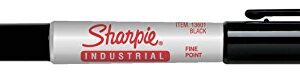 SHARPIE Industrial Permanent Markers, Fine Point, Black, Box of 12