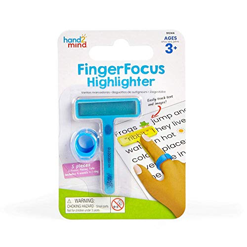 hand2mind Finger Focus Highlighter, Dyslexia Tools For Kids, Guided Reading Strips, ADHD Tools, Colored Overlays for Reading, Reading Tools for Kids, Calm strips, Homeschool Supplies (1 Pack)