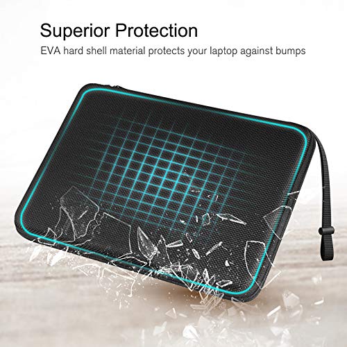 FINPAC Hard Laptop Sleeve Case for MacBook Pro 14-inch 2023-2021 M2 M1, 13.3'' MacBook Air 2022-2018, 13'' MacBook Pro 2022-2016, Waterproof Case for Dell XPS 13, Surface Laptop, HP, Acer, Black