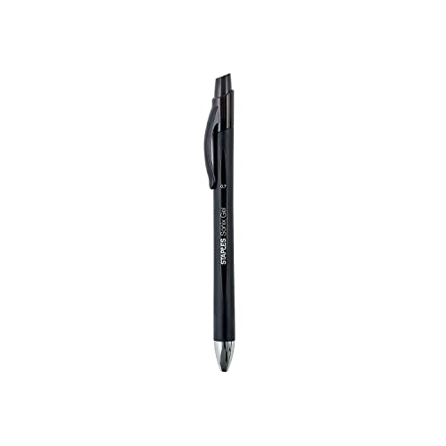 STAPLES 651254 Sonix Retractable Gel-Ink Pens Medium Point Black Dozen (13561-Cc)