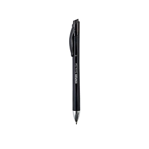 STAPLES 651254 Sonix Retractable Gel-Ink Pens Medium Point Black Dozen (13561-Cc)