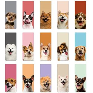 30 pieces magnetic bookmarks cute dogs magnetic page markers pet magnetic page clips puppy faces bookmark for students teachers kids school home office reading stationery, 15 designs
