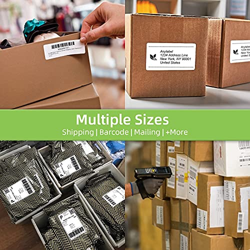 Anylabel Compatible 2" x 1" Direct Thermal Labels Replacement for Barcodes Postage Address Shipping Compatible with Rollo & Zebra Desktop Printers Adhesive & Perforated (12 Rolls, 1300 Labels/Roll)