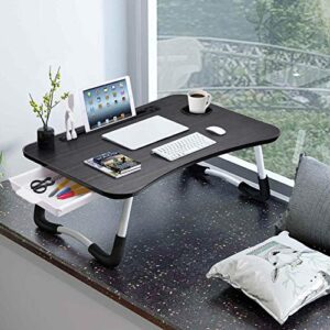Slendor Laptop Desk Laptop Bed Stand Foldable Laptop Table Folding Breakfast Tray Portable Lap Standing Desk Reading and Writing Holder with Drawer for Bed Couch Sofa Floor