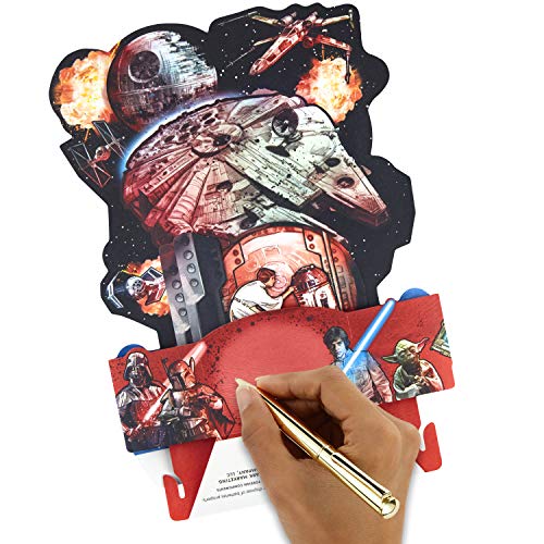 Hallmark Paper Wonder Star Wars Pop Up Birthday Card with Music (Out of this Galaxy, Plays Star Wars Theme)