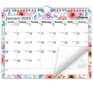 cranbury small wall calendar 2023 – (floral) use 8.5×11 calendar 2023 as desk calendar or hanging calendar 8.5 x 11, gorgeous flower designs, includes stickers