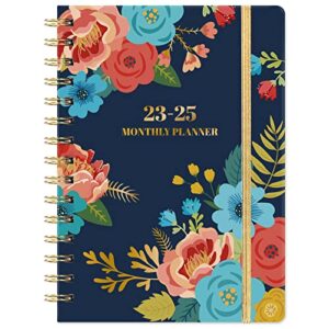 2023-2025 monthly planner – monthly planner, 3 year monthly from jan. 2023- dec. 2025, 6″ x 8.3″ , with tabs, monthly calendar planner with pocket, contacts and passwords, twin-wire binding