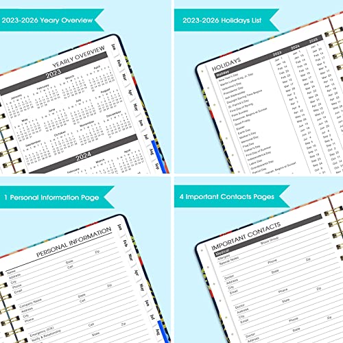 2023-2025 Monthly Planner - Monthly Planner, 3 Year Monthly from Jan. 2023- Dec. 2025, 6" x 8.3" , with Tabs, Monthly Calendar Planner with Pocket, Contacts and Passwords, Twin-Wire Binding